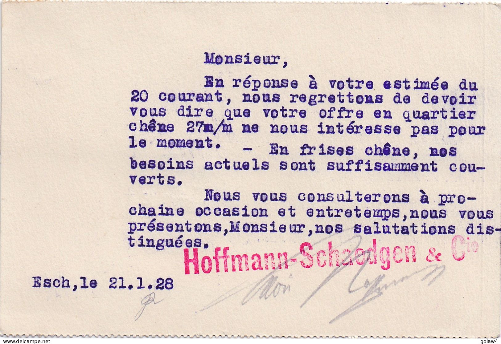 35672# GRANDE DUCHESSE CHARLOTTE CARTE POSTALE HOFFMANN SHAEDGEN Obl ESCH SUR ALZETTE 1928 Pour CORRE HAUTE SAONE - Cartas & Documentos