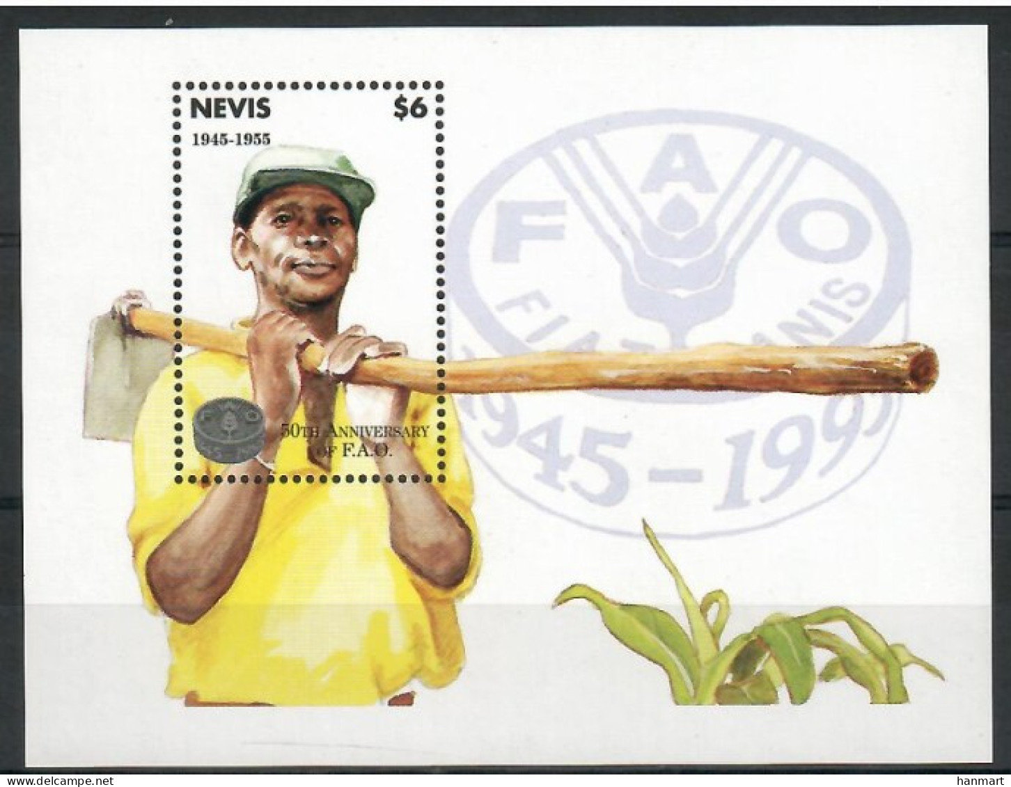 Nevis 1995 Mi Block 97 MNH  (ZS2 NVSbl97) - ACF - Aktion Gegen Den Hunger
