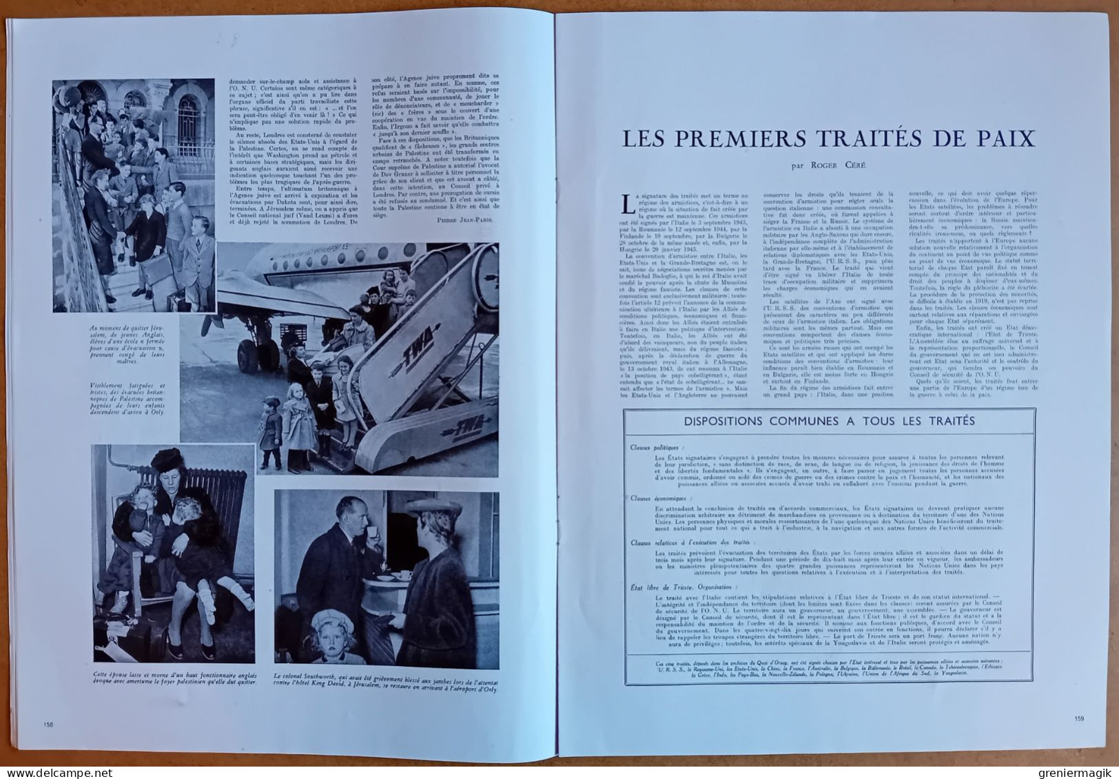 France Illustration N°72 15/02/1947 Ultimatum en Palestine/Indochine/Traités de paix/Royal Tour/Grassholm/Zuyderzee
