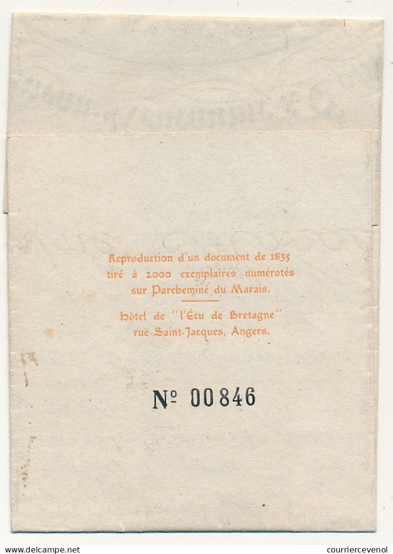 FRANCE => ANGERS - Document Local "Journée Du Timbre" 1945 Timbre Louis XI - Fac Similé Document De 1835 - Lettres & Documents