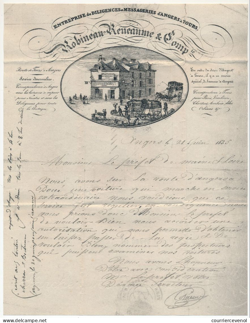 FRANCE => ANGERS - Document Local "Journée Du Timbre" 1945 Timbre Louis XI - Fac Similé Document De 1835 - Lettres & Documents