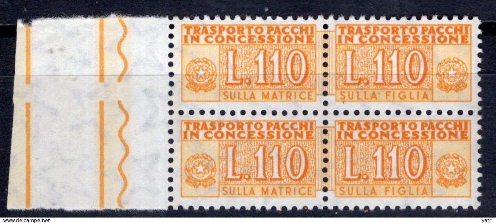 Italia (1955) - Pacchi In Concessione, 110 Lire Fil. Stelle 4° Tipo, Sass. 13/II ** - Consigned Parcels