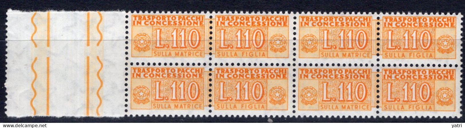 Italia (1955) - Pacchi In Concessione, 110 Lire Fil. Stelle 4° Tipo, Sass. 13/II ** - Consigned Parcels