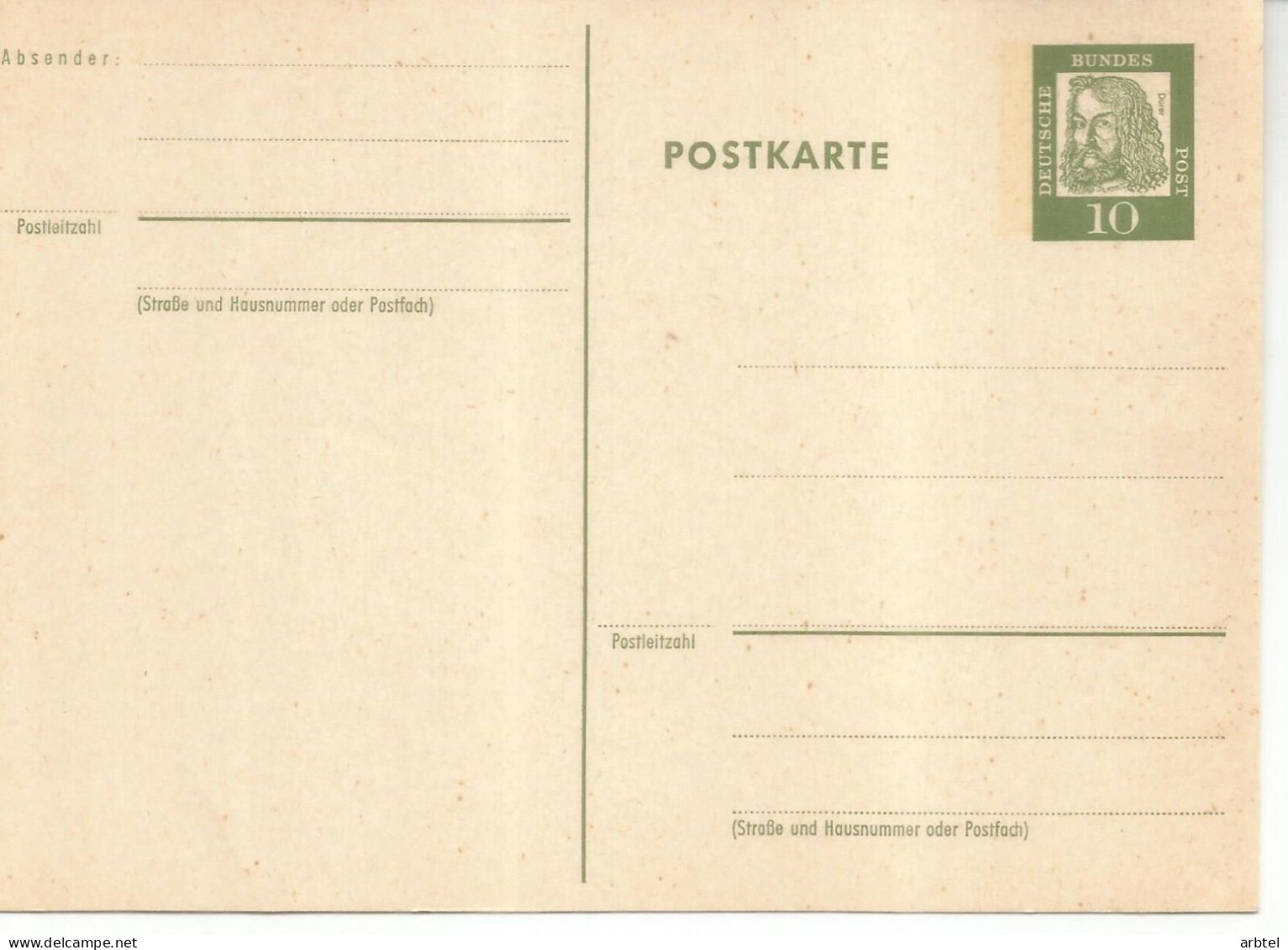 ALEMANIA ENTERO POSTAL DURERO DURER ARTE GRABADO - Gravuren