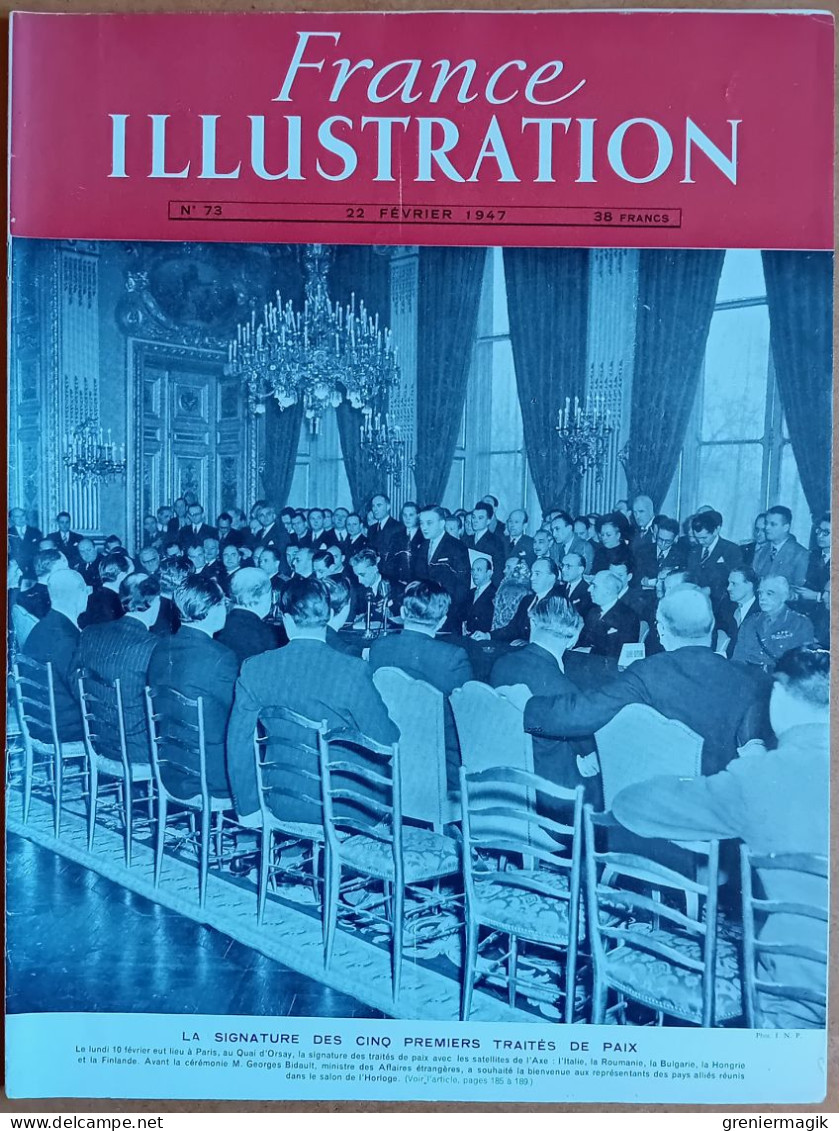 France Illustration N°73 22/02/1947 Signatures Des Traités De Paix/Pola Italie/Alimentation Africaine/Boleslav Bierut - Allgemeine Literatur