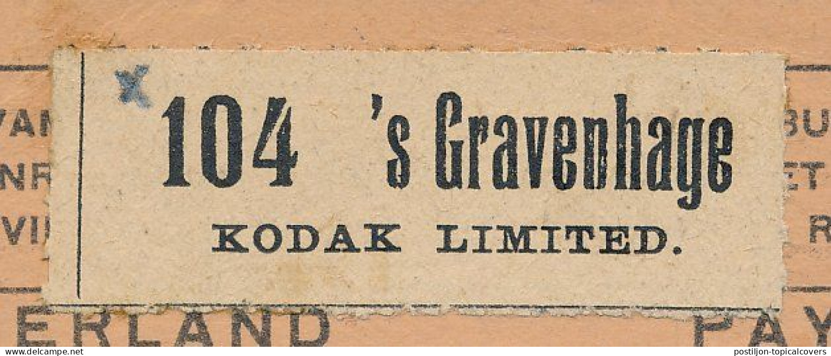 KODAK LIMITED - Rare Private Postal Label - Address / Package Card The Netherlands 1931 - Photography - Fotografía