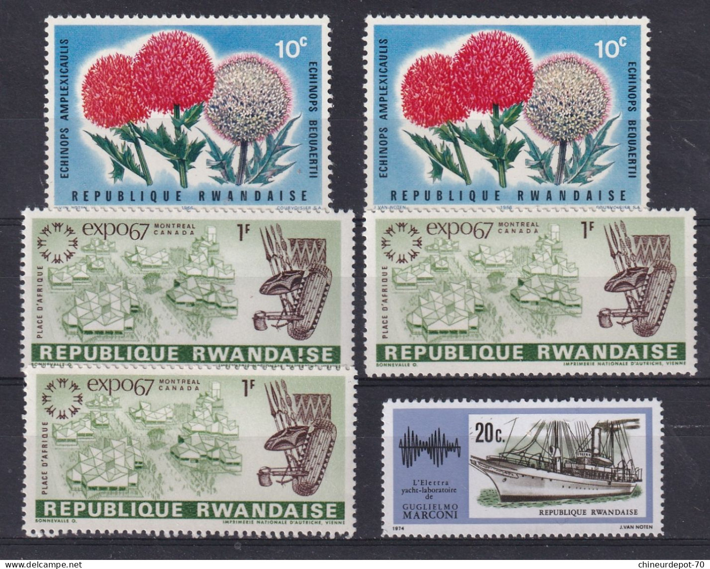 Lot De Timbres Rwanda Rwandaise Neufs Sans Charnière ** Voir 45 Photos ** - Collections (sans Albums)