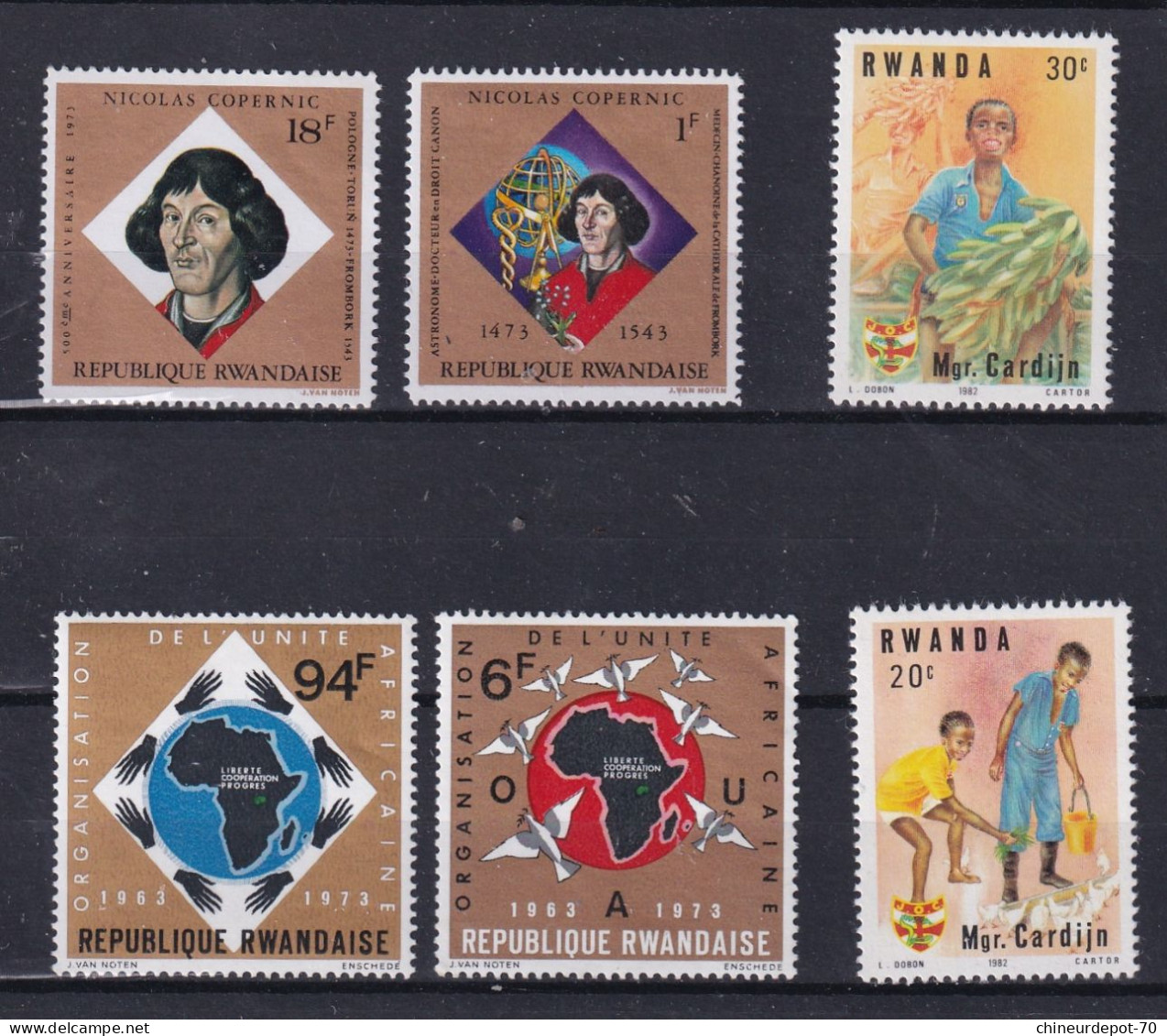 lot de timbres rwanda rwandaise neufs sans charnière ** voir 45 photos **