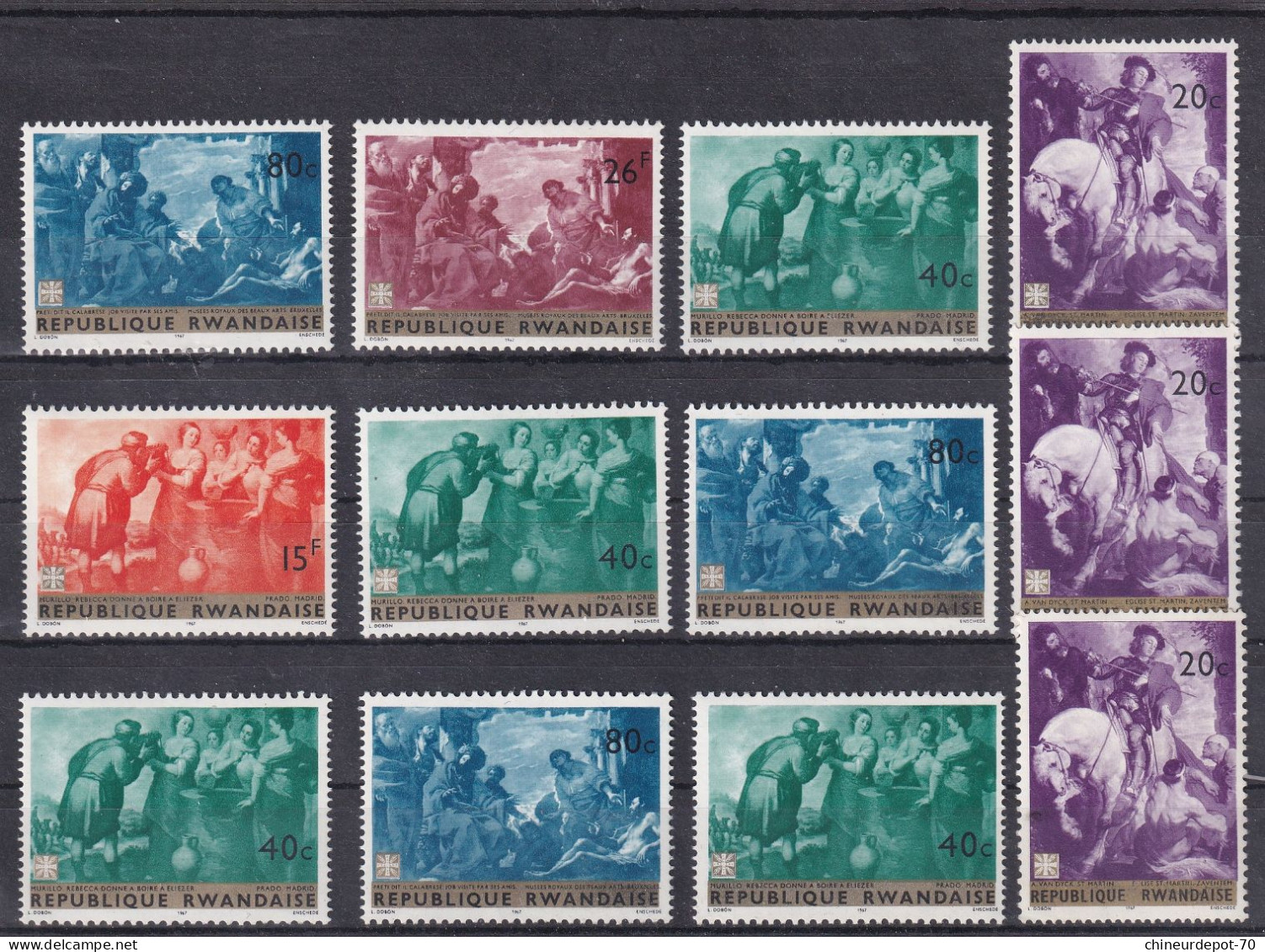 lot de timbres rwanda rwandaise neufs sans charnière ** voir 45 photos **