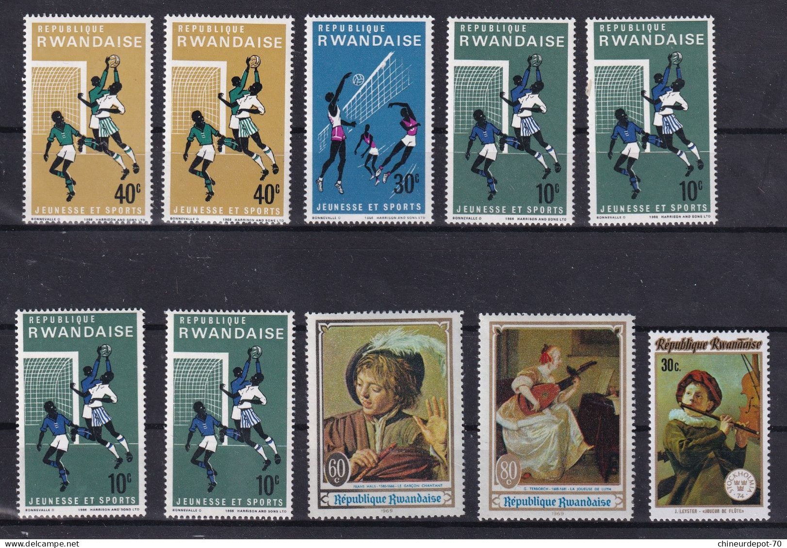 lot de timbres rwanda rwandaise neufs sans charnière ** voir 45 photos **