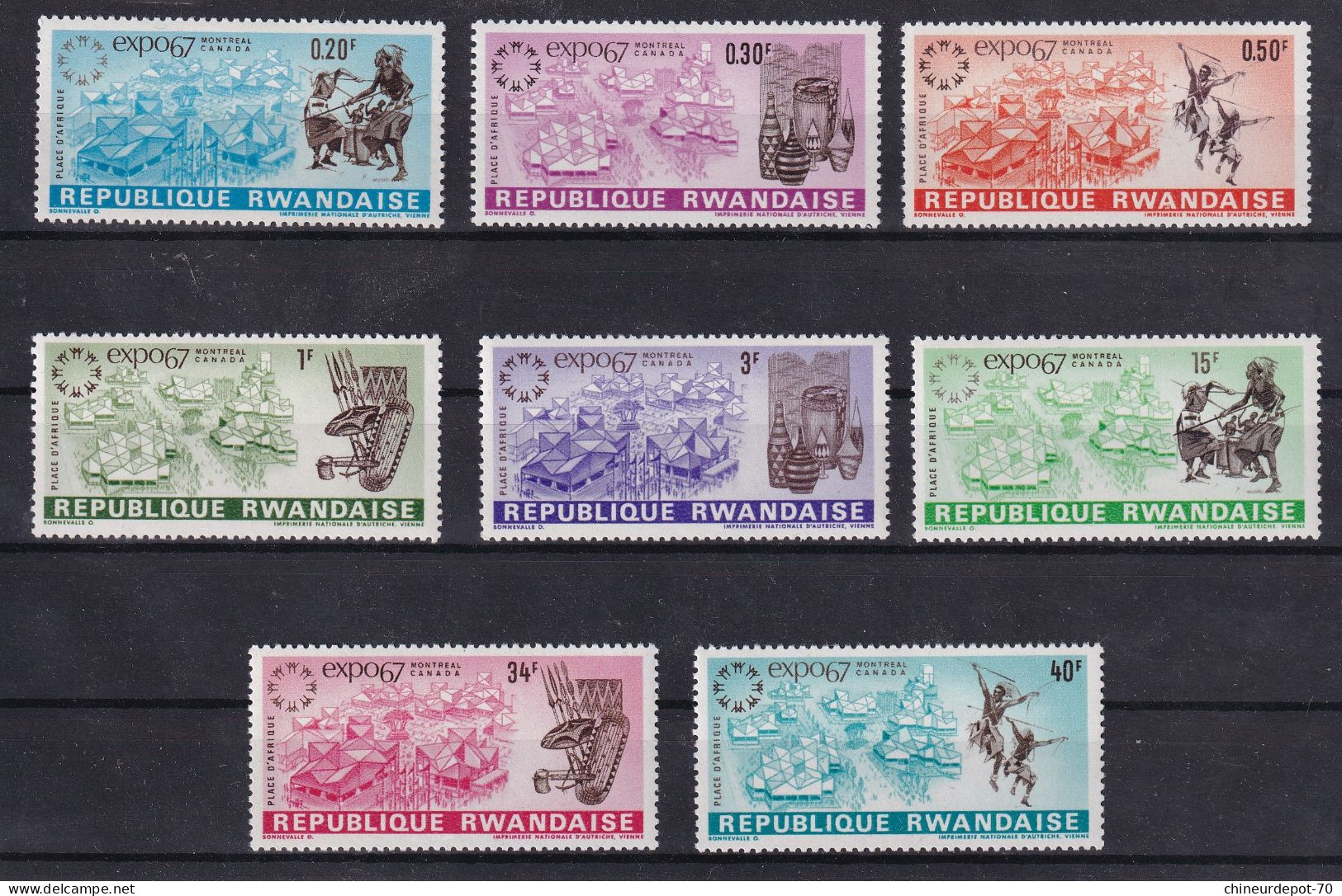 lot de timbres rwanda rwandaise neufs sans charnière ** voir 45 photos **