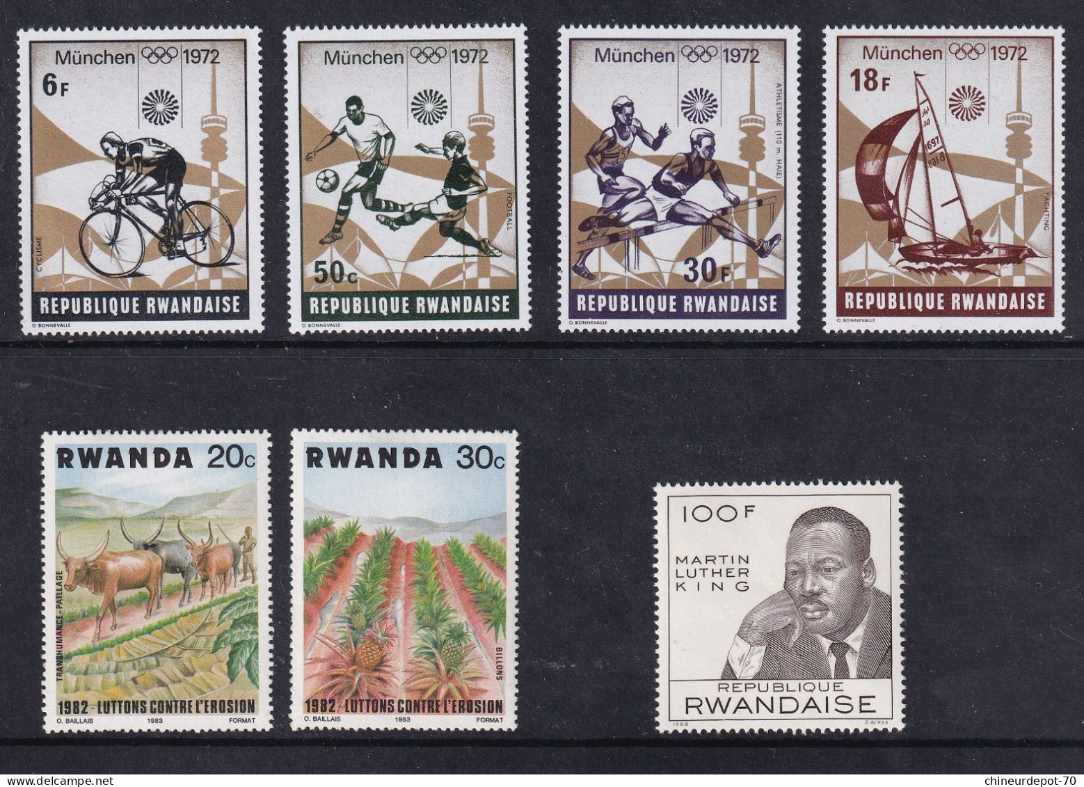 lot de timbres rwanda rwandaise neufs sans charnière ** voir 45 photos **