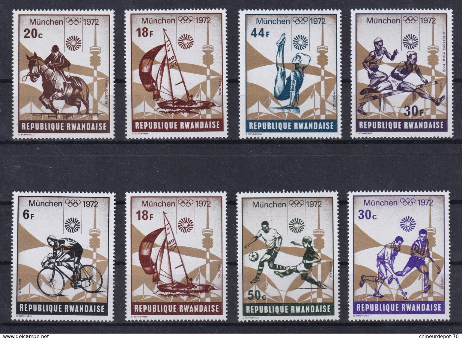 lot de timbres rwanda rwandaise neufs sans charnière ** voir 45 photos **