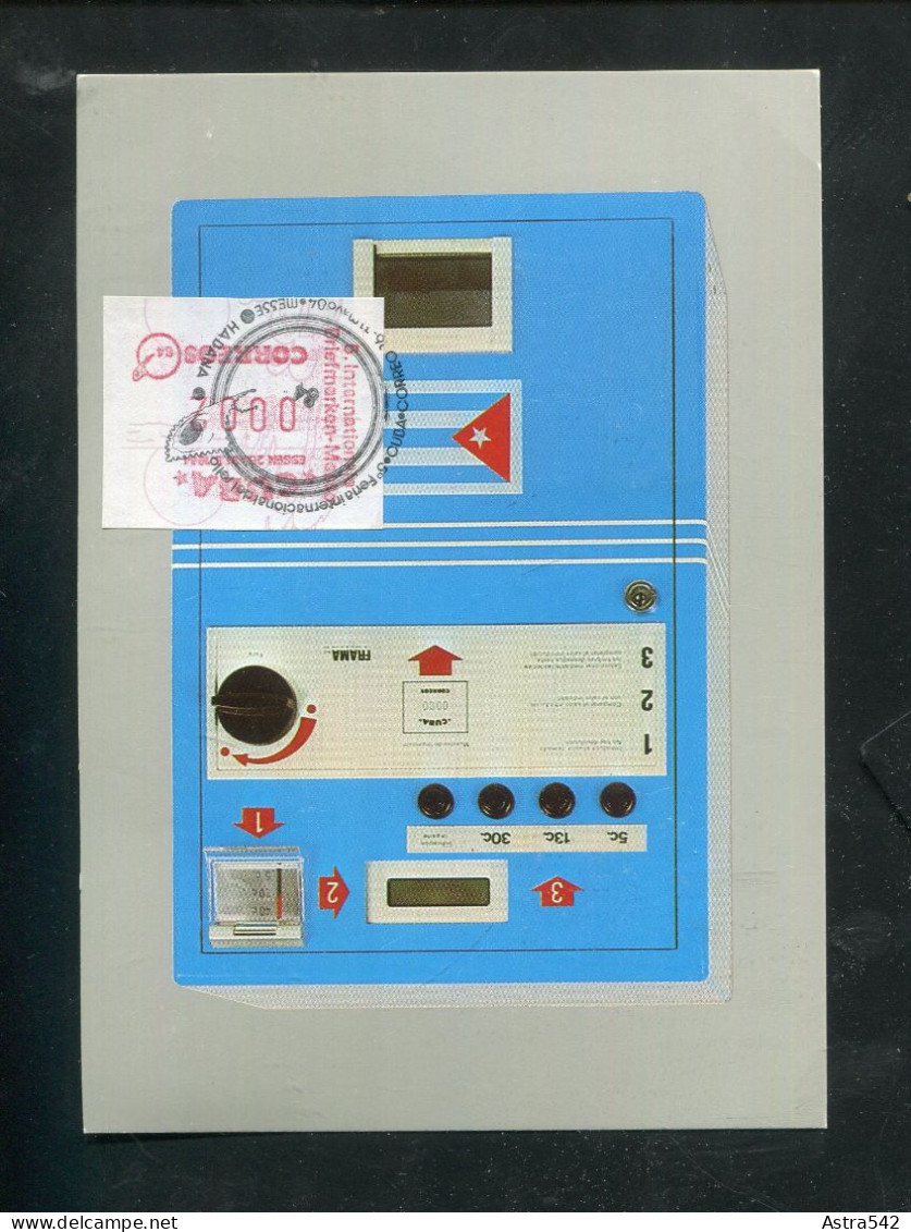 "KUBA" 1984, Karte Mit U.a. Automatenmarken-Frankatur Per Einschreiben Nach Muenchen (7150) - Franking Labels