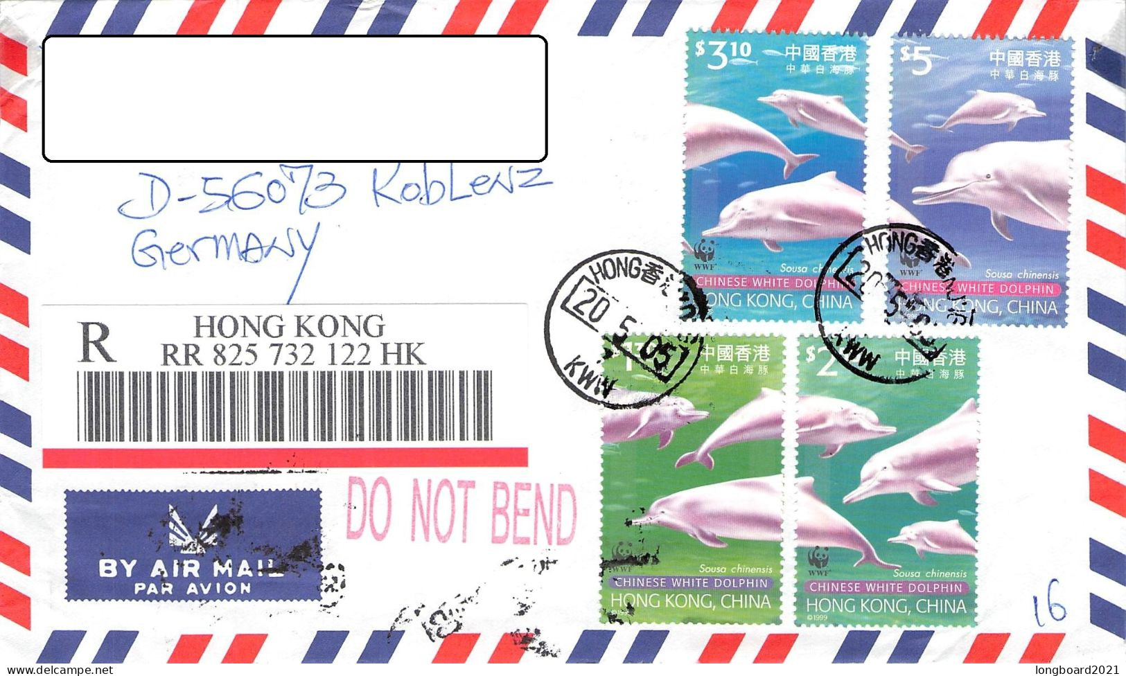 HONG KONG - REGISTERED AIRMAIL 2005 - KOBLENZ/DE / 4631 - Briefe U. Dokumente