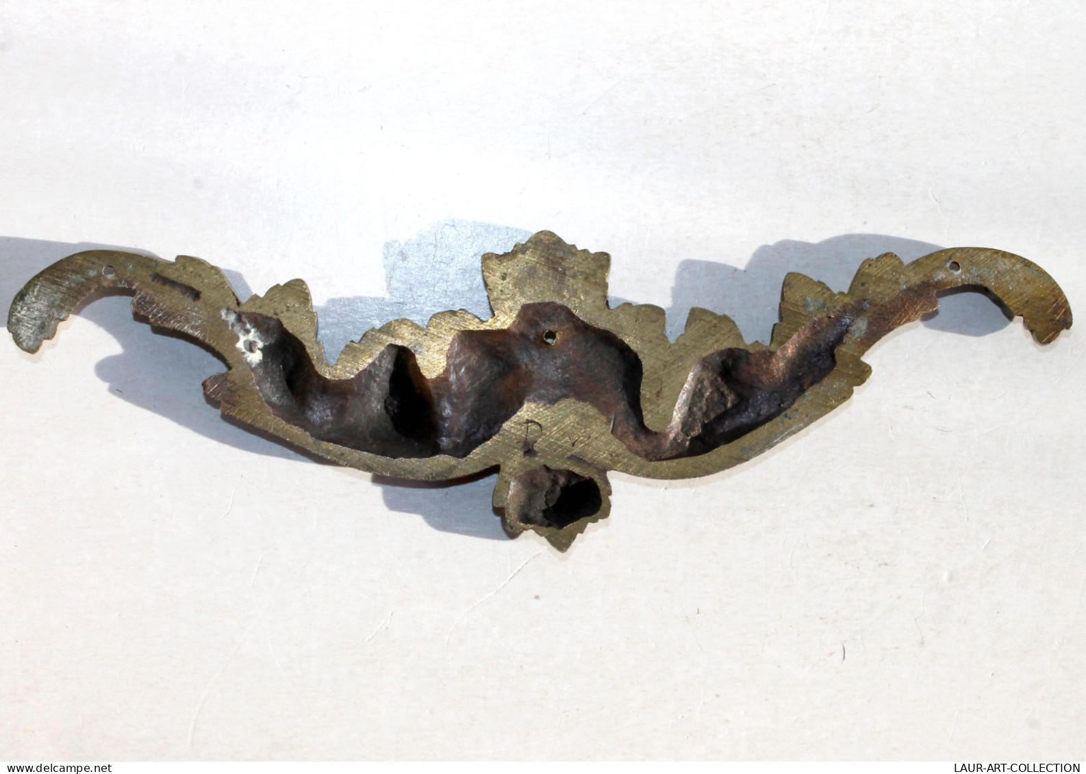 RARE ORNEMENT EN BRONZE ANCIENNE PIECE ORNEMENTATION FEUILLAGE STYLE REGENCE 19,5x6cm / ART DECORATIF (0901) - Bronces