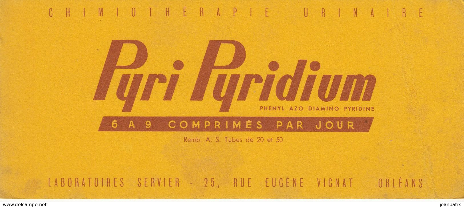 BUVARD & BLOTTER -  Pharmacie - PYRIDIUM - Les Prostatiques - Laboratoires SERVIER - Orléans - Produits Pharmaceutiques