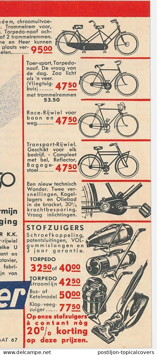 Advertising Brochure BATAVIER Bicycles / Merkcel The Netherlands 1937 - Imitation Mail - Ciclismo