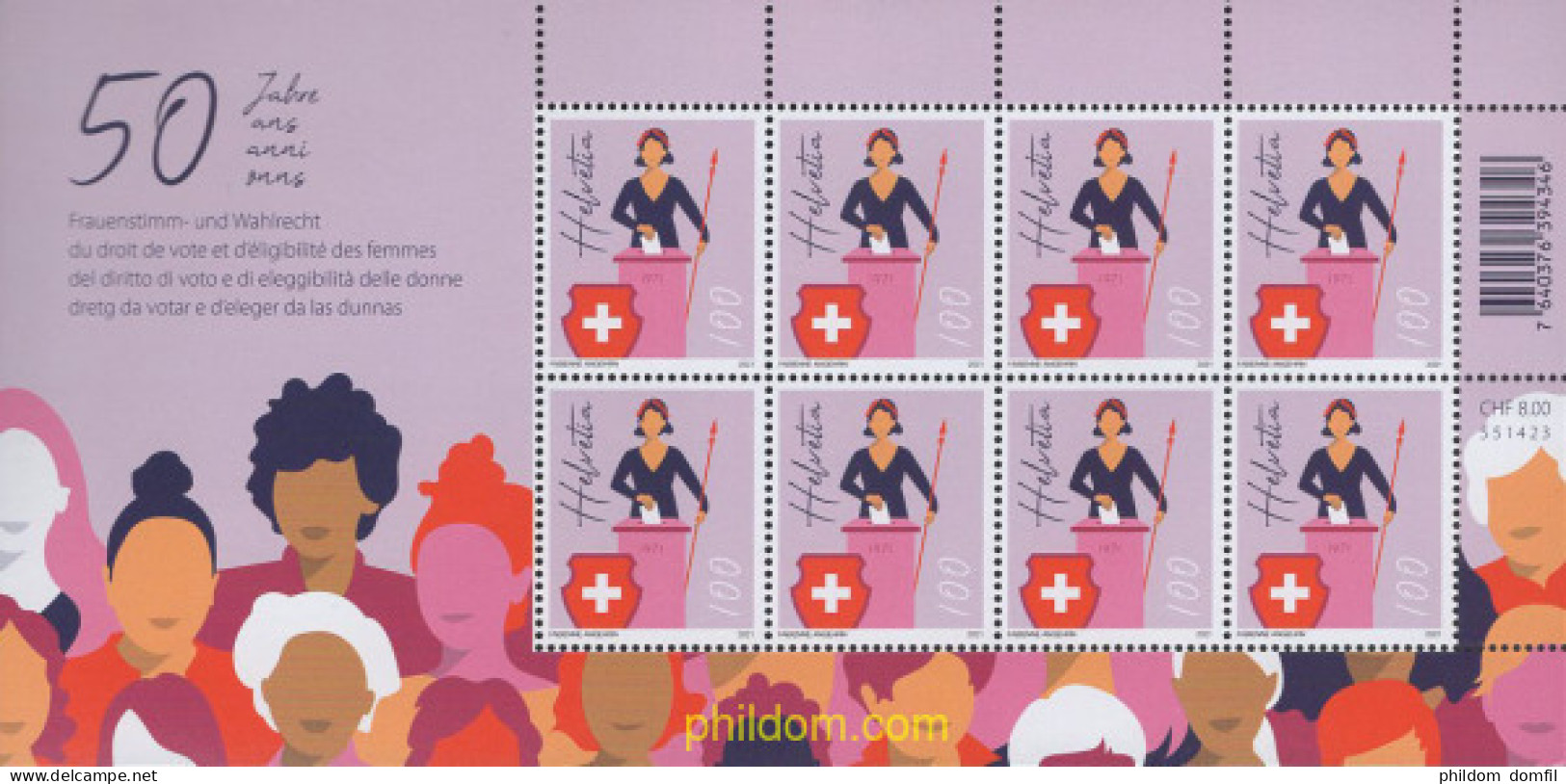 649556 MNH SUIZA 2021 50 AÑOS DEL SUFRAGIO FEMENINO - Ungebraucht