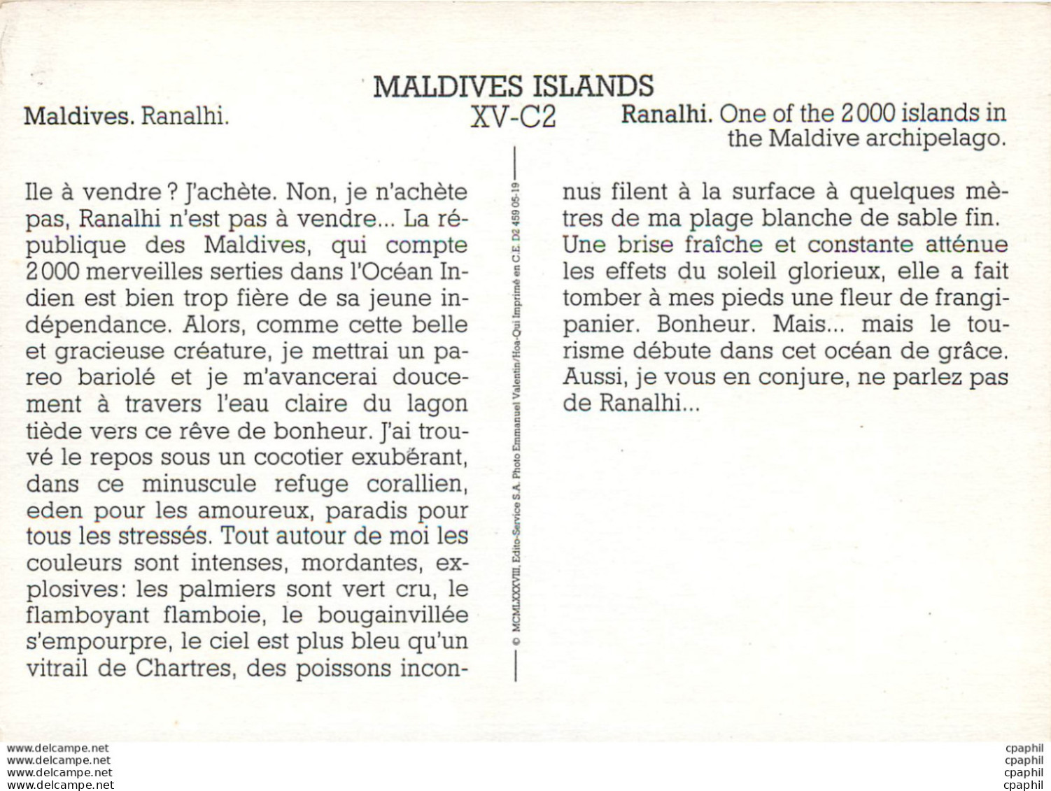 CPM Maldives Ranalhi - Maldivas