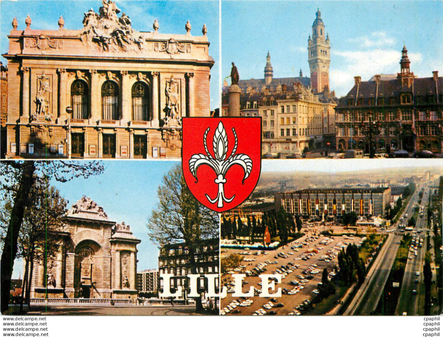 '"CPM Lille (Nord) L''Opera Grand Place Porte De Paris La Foire Internationale"' - Lille