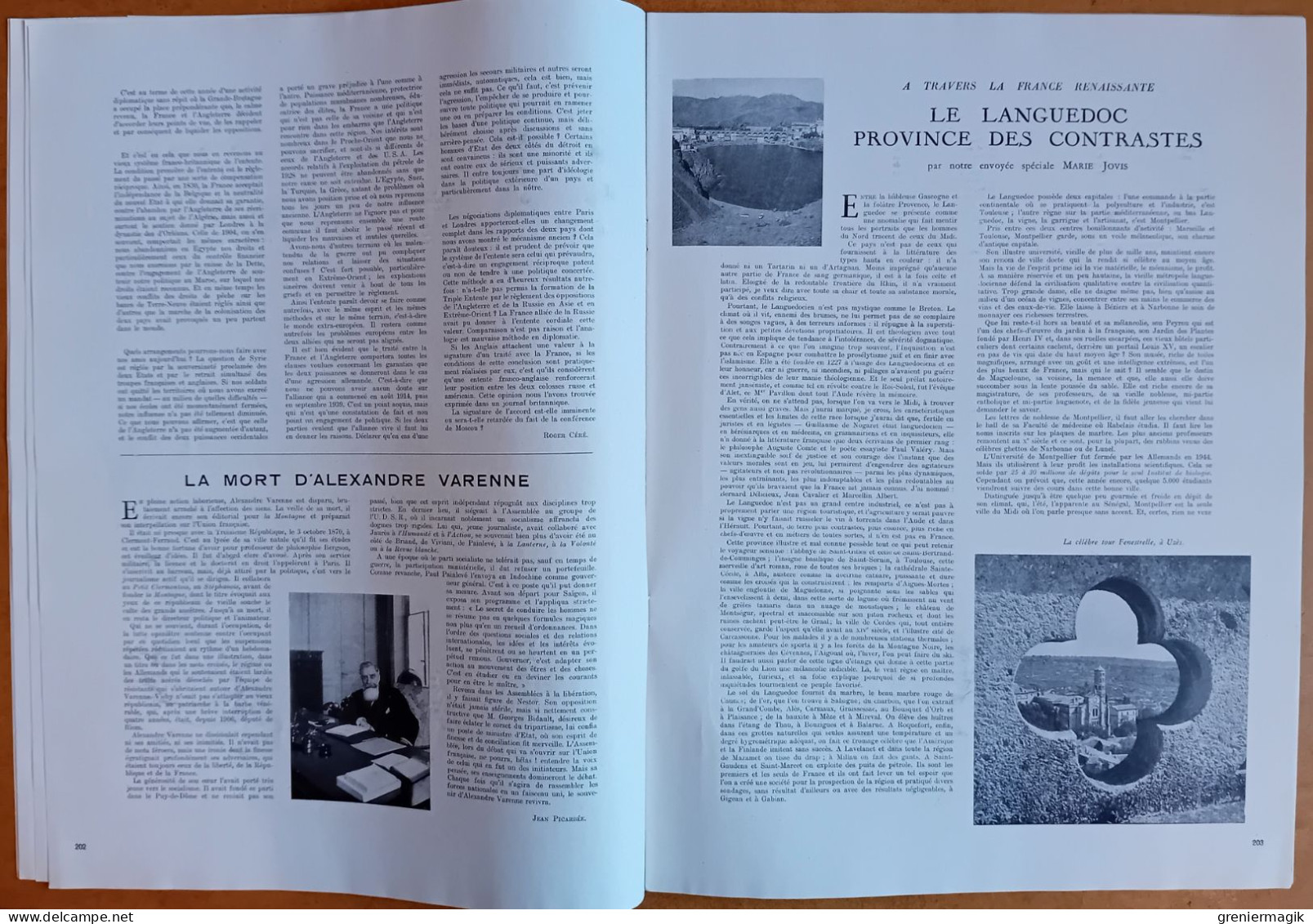 France Illustration N°74 01/03/1947 Royal Tour/Le Languedoc/Libération De Paris Vu Par Les écoliers.../Syrie/Chamonix - Allgemeine Literatur