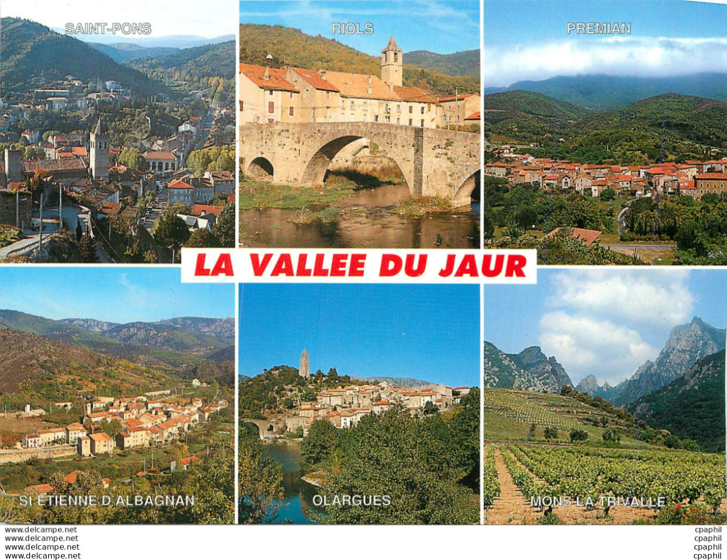 '"CPM La Vallee Du Jaur Saint Pons Riols Premian St Etienne D''Albagnan Olargues Mons La Trivalle"' - Languedoc-Roussillon