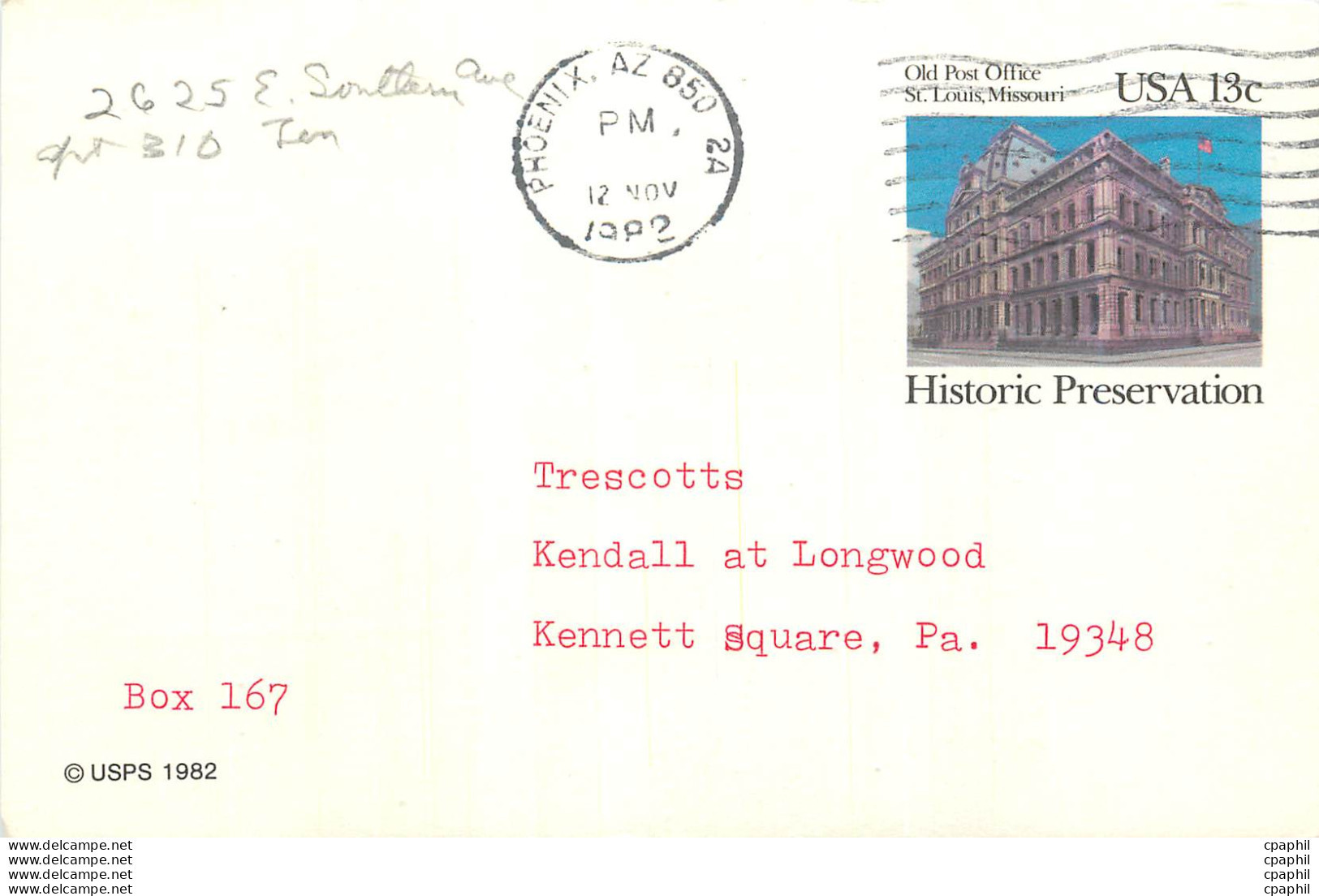 Entier Postal Stationary Etats-Unis Historix Preservation St Louis Missouri - 1961-80