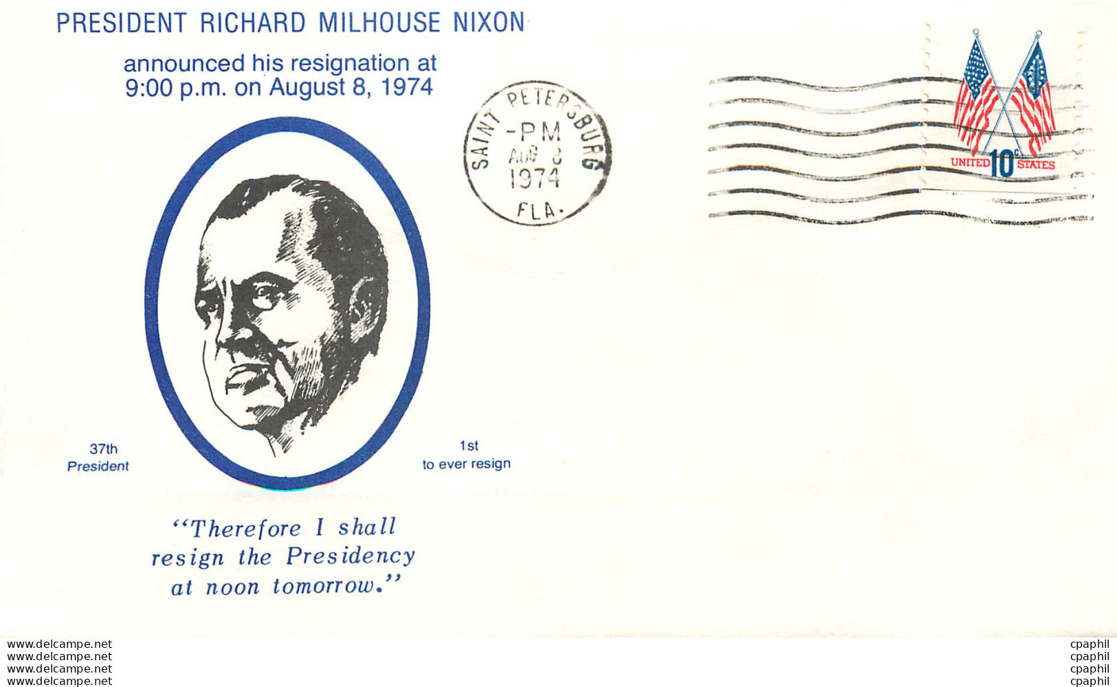 Lettre Cover Etats-Unis President Richard Nixon 1974 Saint Petersburg - Lettres & Documents