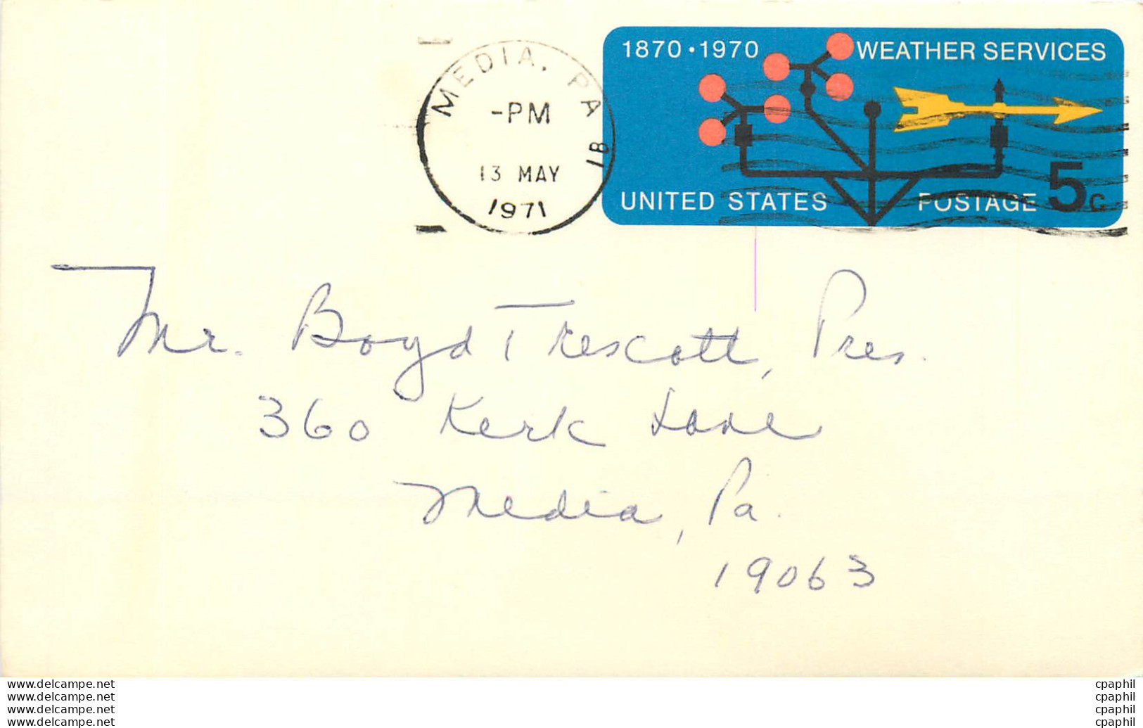 Lettre Cover Etats-Unis Stationary 5c 1971 Media - Lettres & Documents