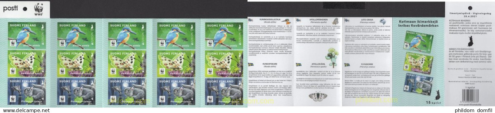 651161 MNH FINLANDIA 2021 EUROPA CEPT 2021 - FAUNA NACIONAL EN PELIGRO DE EXTINCION - Ungebraucht