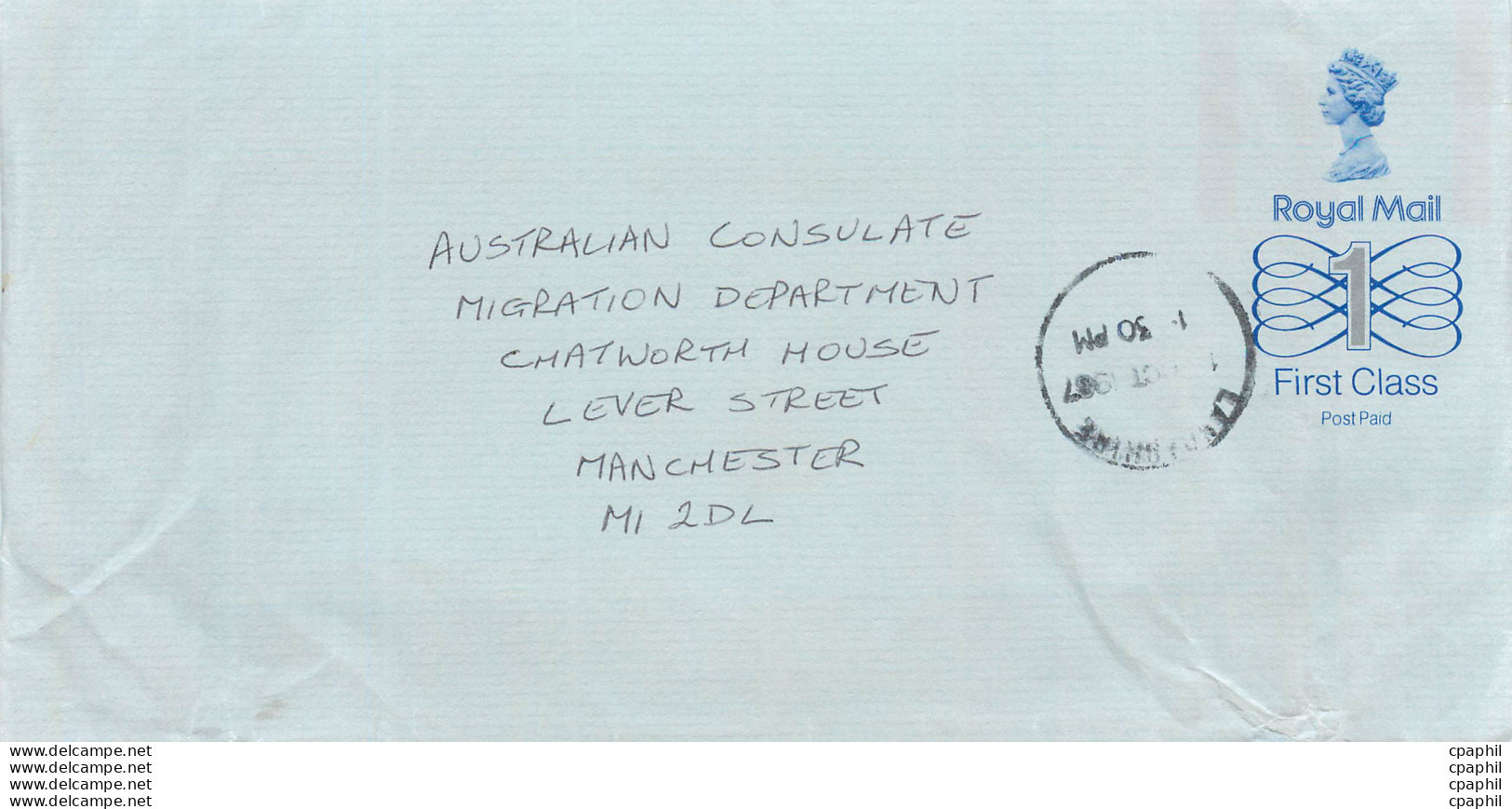 Entier Postal Stationary Great Britain Machin Australian Consulate Manchester - Briefe U. Dokumente