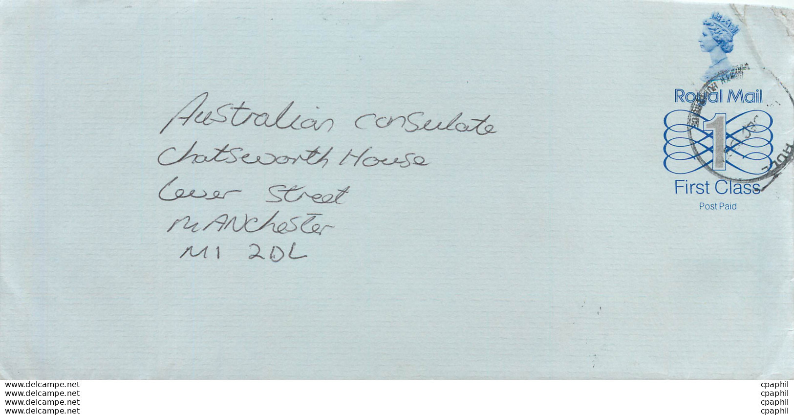 Entier Postal Stationary Great Britain Machin Australian Consulate Manchester - Lettres & Documents