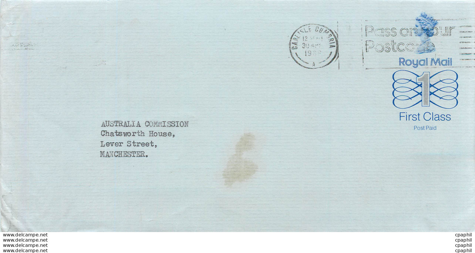 Entier Postal Stationary Great Britain Machin Australian Consulate Manchester - Briefe U. Dokumente