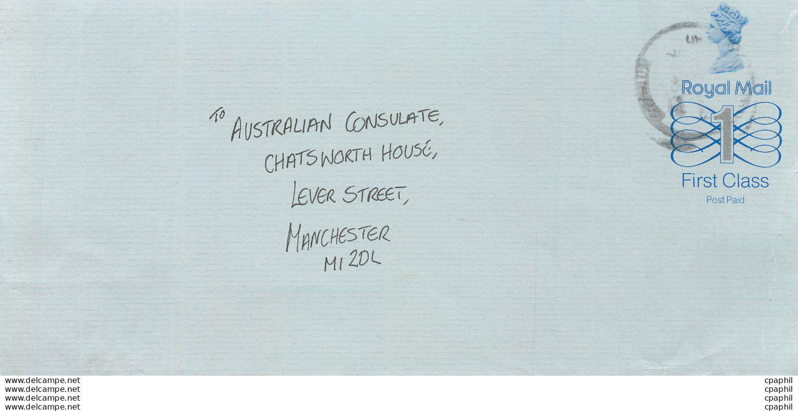 Entier Postal Stationary Great Britain Machin Australian Consulate Manchester - Storia Postale