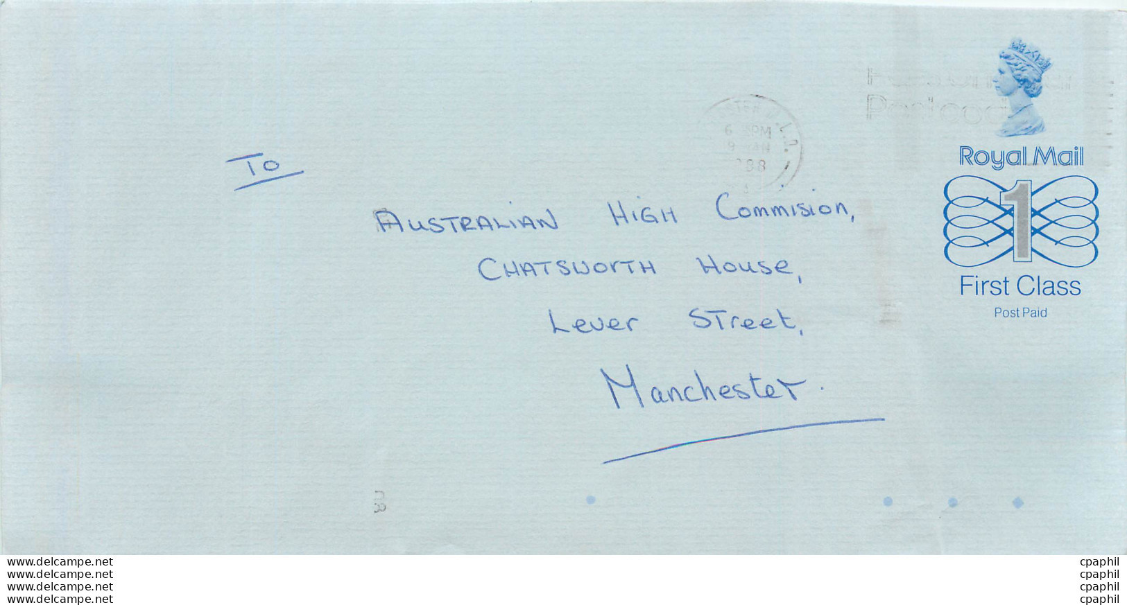 Entier Postal Stationary Great Britain Machin Australian Consulate Manchester - Briefe U. Dokumente