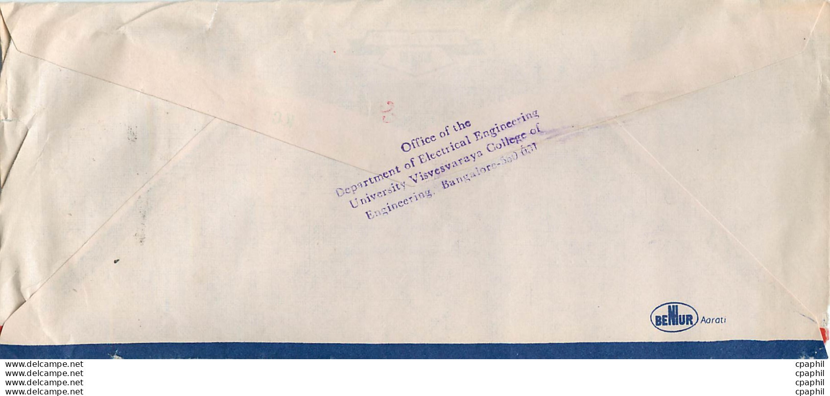 Lettre Cover Inde India University Iowa City - Lettres & Documents