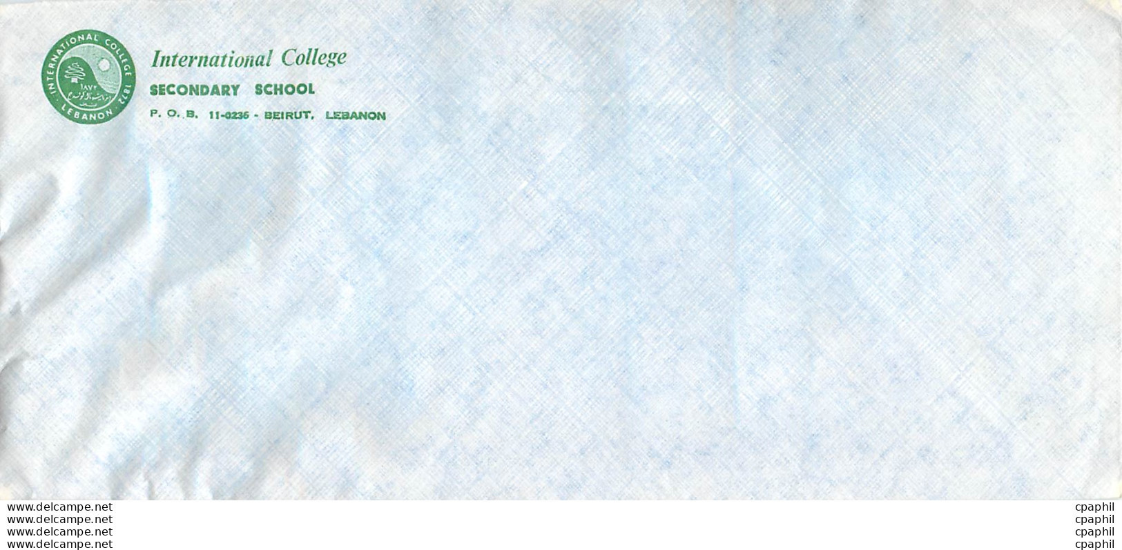 Lettre Cover International College Secondary School Beirut Libanon - Liban