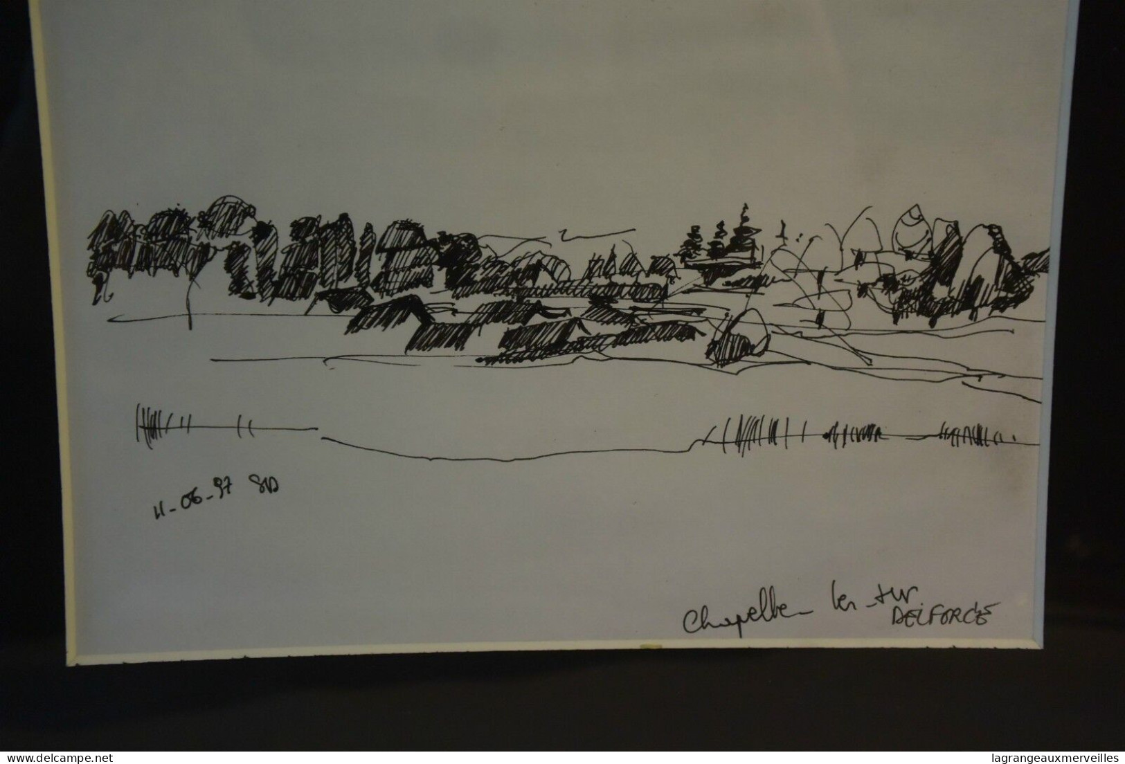 C17 Beau Dessin Sous Cadre Signé CHAPELLE LES SUR DELFORGE ! 1997 SN SM - Dibujos