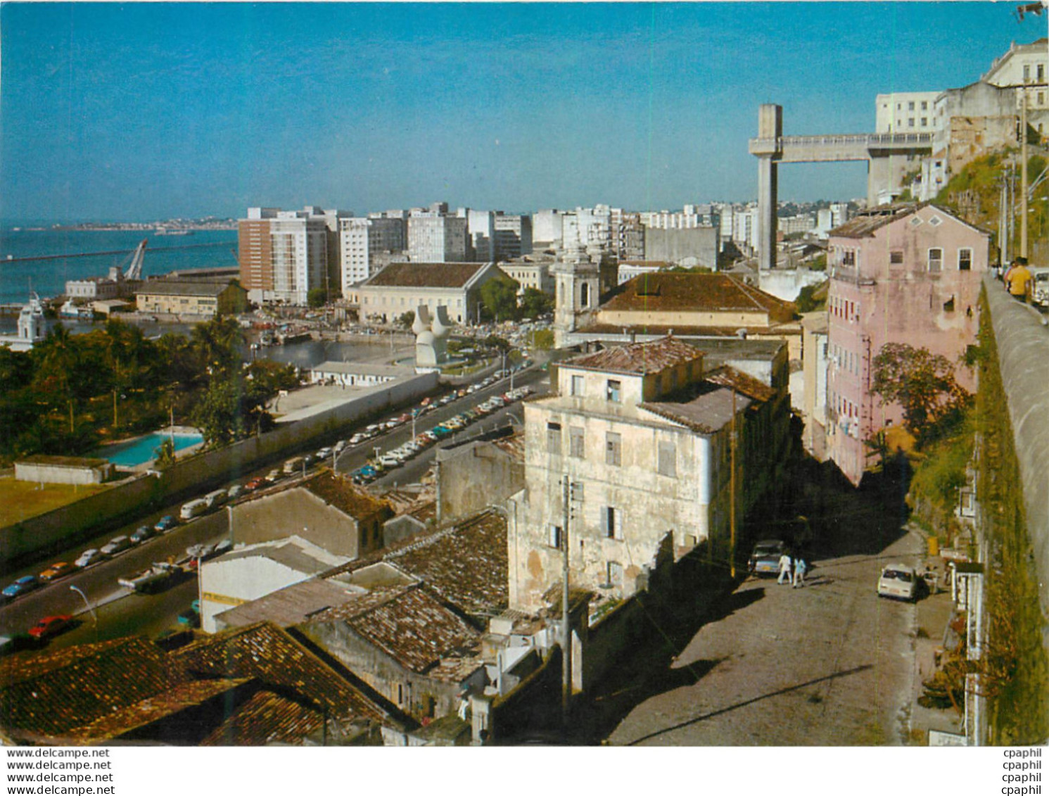 CPM Brasil Turistico Salvador Panoramic View With Lacerda Elevator - Salvador De Bahia