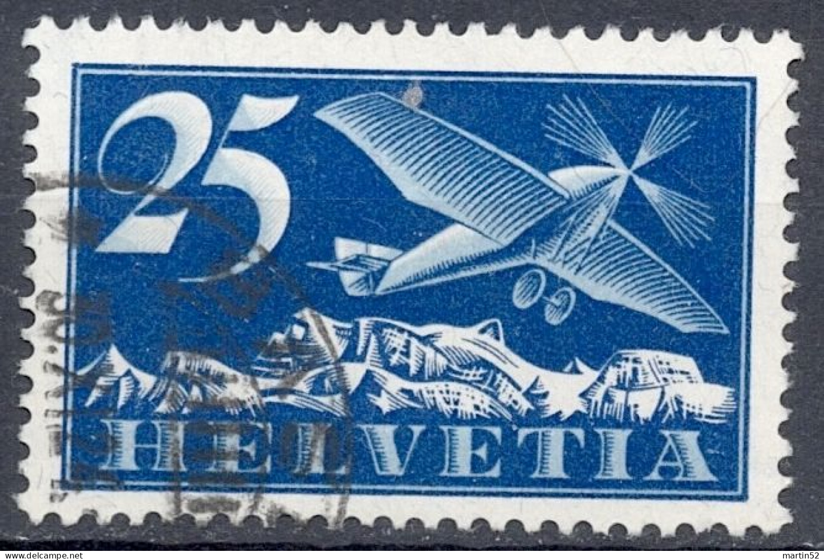 Schweiz Suisse 1923: Alpen-Flug / Avion Et Alpes Zu Flug 5 Mi 180x Yv PA 5 Mit Eckstempel BASEL 30.XI.24 (Zu CHF 35.00) - Oblitérés