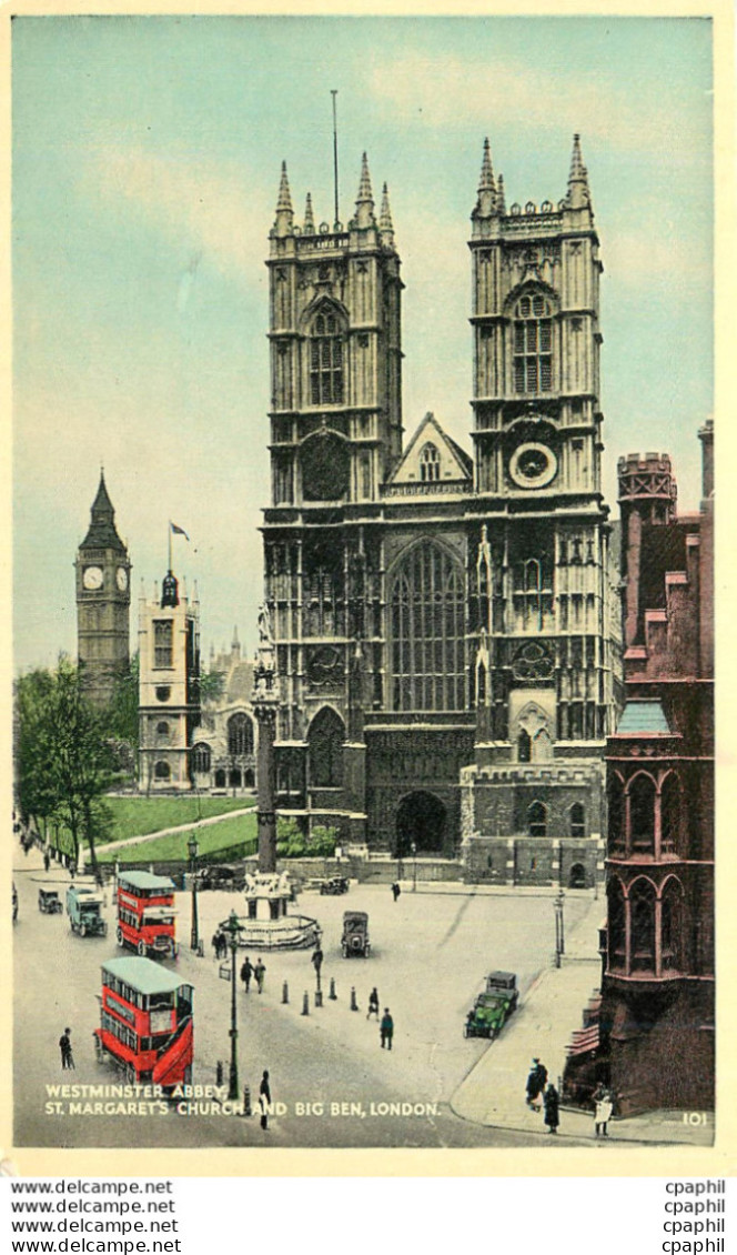 CPA London Westminster Abbey St Margarets Church And Big Ben - Londen