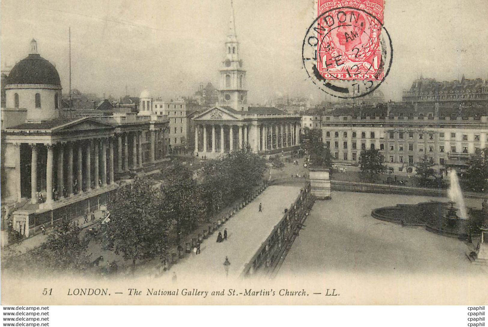 '"CPA London The National Gallery And St Martin''s Church"' - Londen