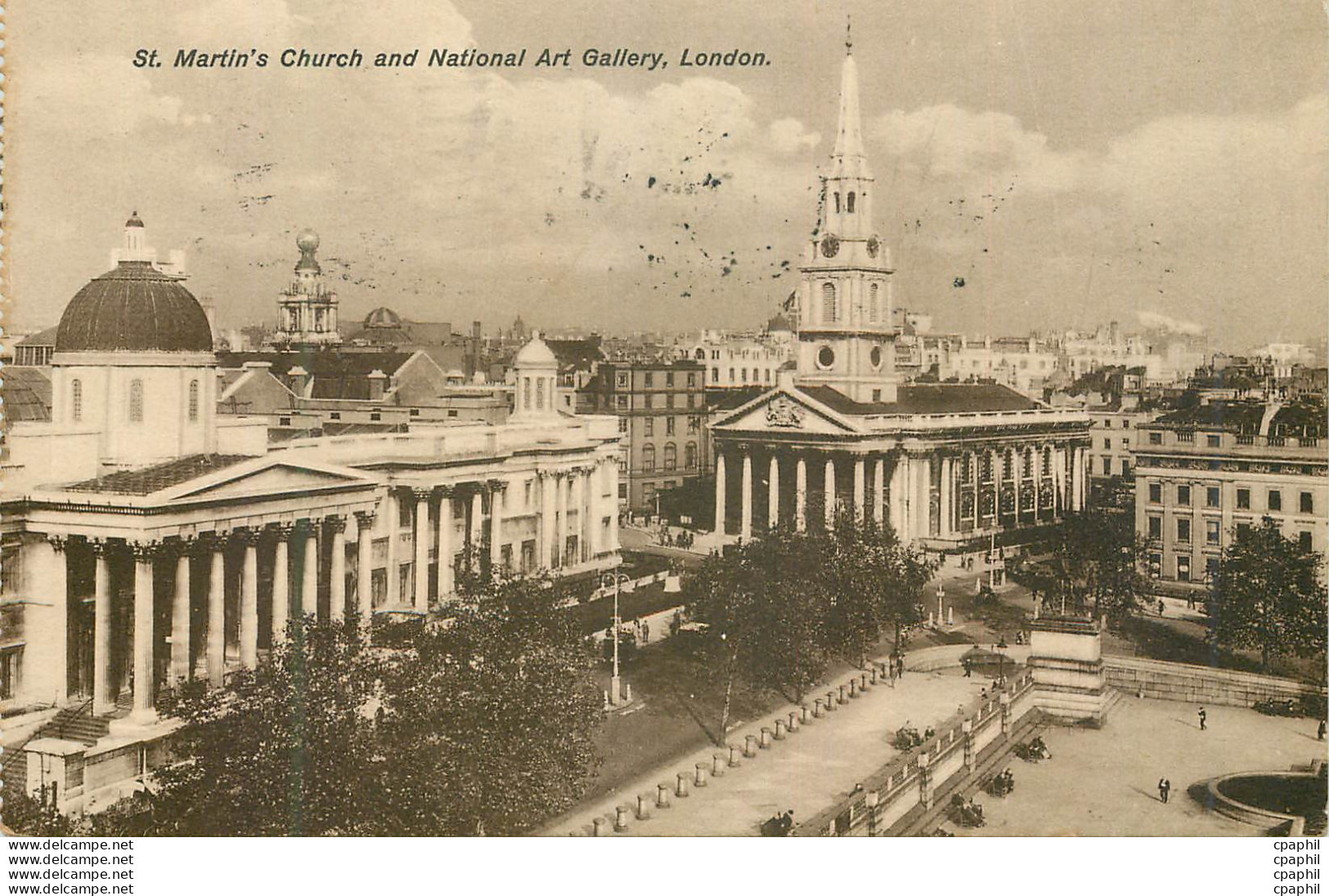 '"CPA London St Martin''s Church And National Art Gallery"' - Londen