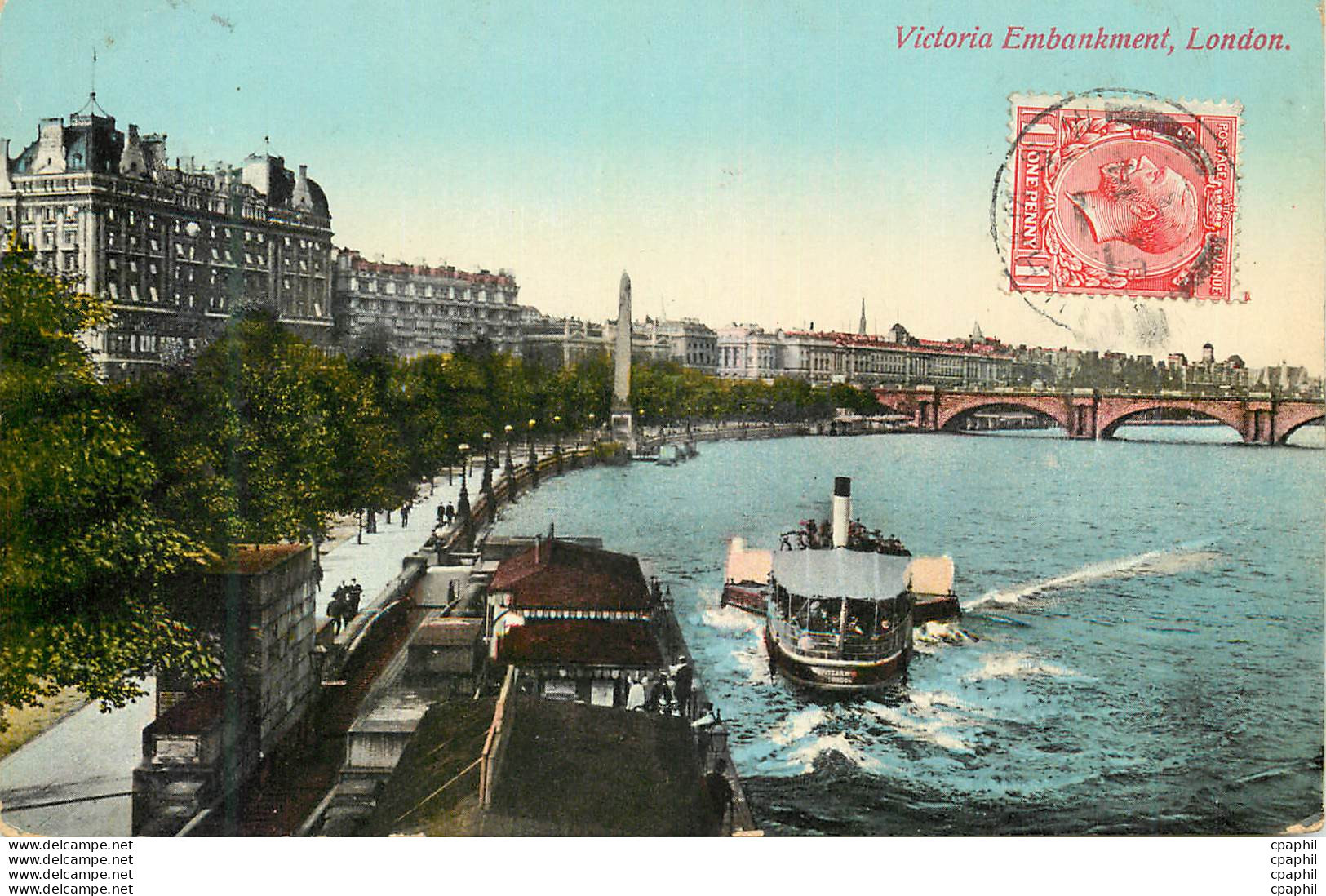 CPA London Victoria Embankment Bateau - Londen