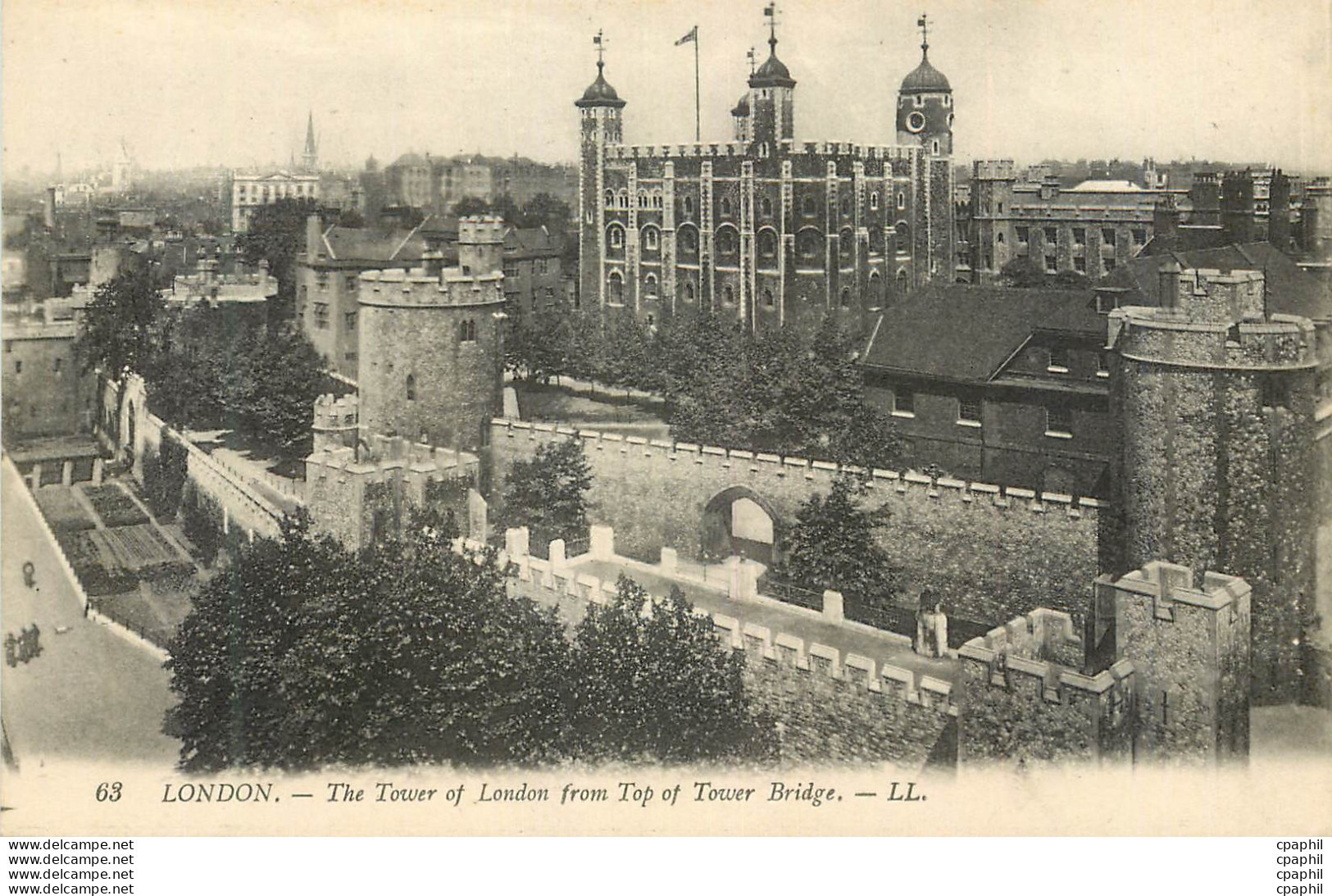 CPA London The Tower Of London From Top Of Tower Bridge - Londen