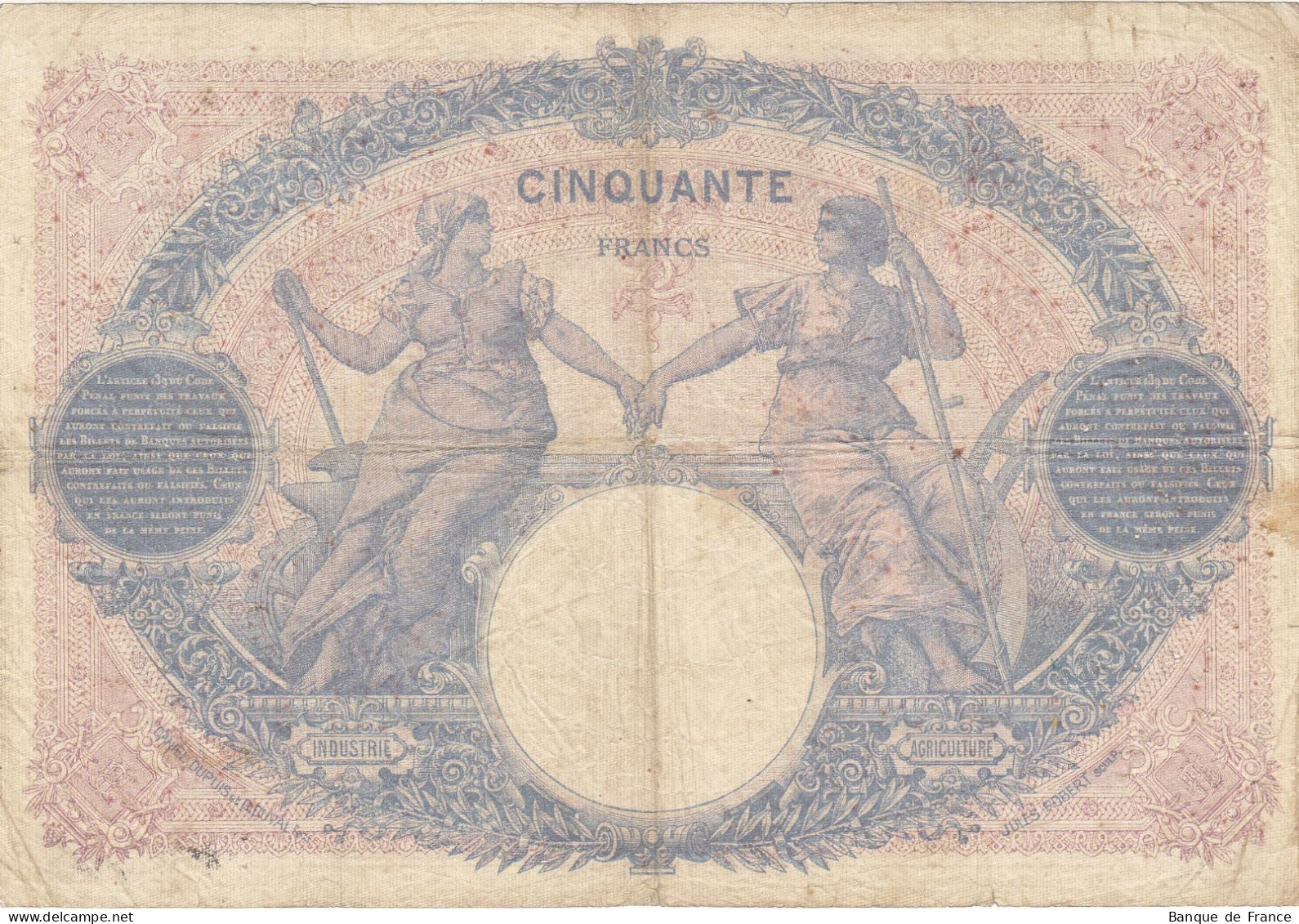 Billet 50 F Bleu Et Rose Du 6-2-1917 FAY 14.30 Alph. N.7276 - 50 F 1889-1927 ''Bleu Et Rose''