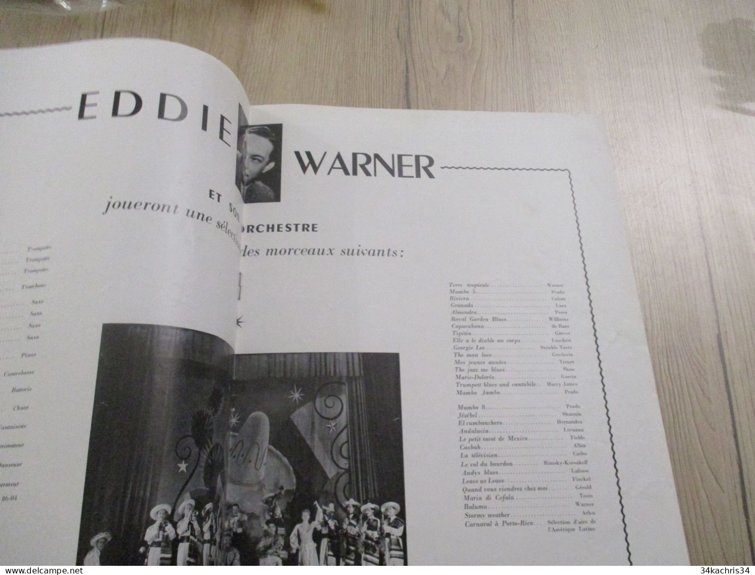 Autographe Sur Pub Publicité 8 Page Grand Format  Eddie Warner Et Son Orchestre Jazz - Autographs