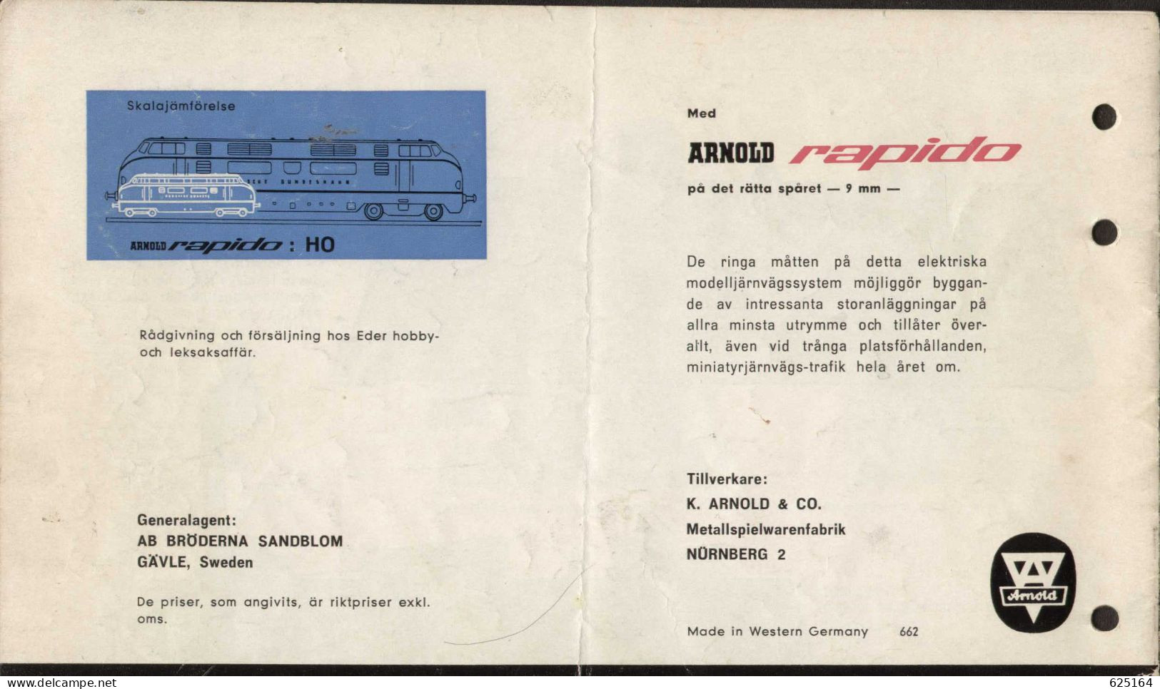 Catalogue ARNOLD RAPIDO 1962-63 Spur N 1:160 Swedische Ausgabe - Sin Clasificación