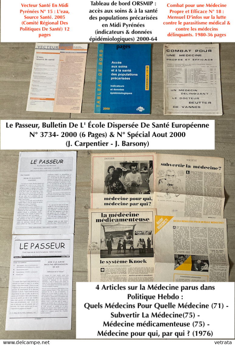 Médecine/Santé : 3 Livres / 8 Revues / 6 Brochures & 4 Articles //// (envoi Uniquement Par Mondial Relay Ou Colissimo) - Medizin & Gesundheit